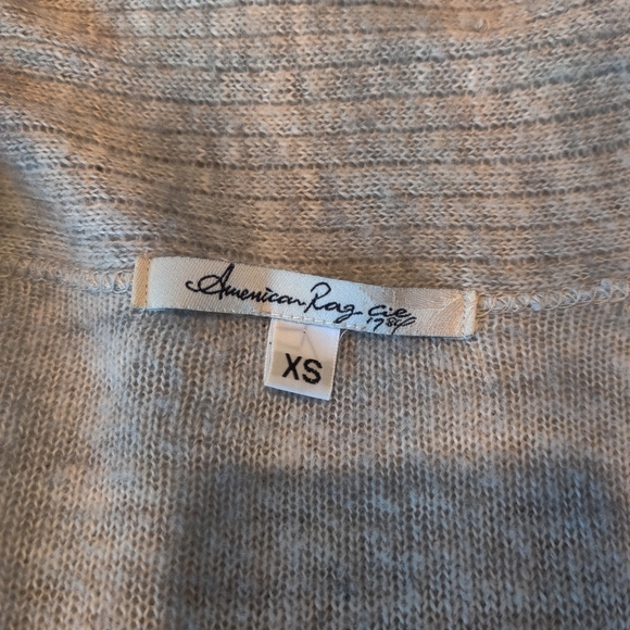 American Rag Heather Gray Wrap Waterfall Sweater Size XS - Picture 11 of 12